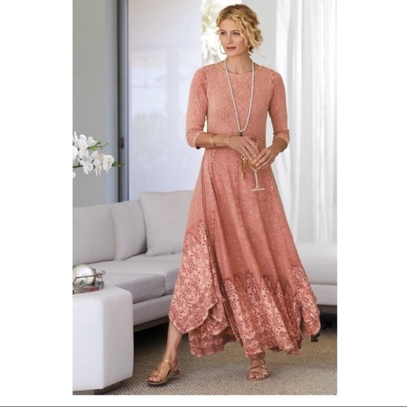 Soft Surroundings Dresses & Skirts - Soft Surroundings Casa Blanca Eyelet Trim Sz L